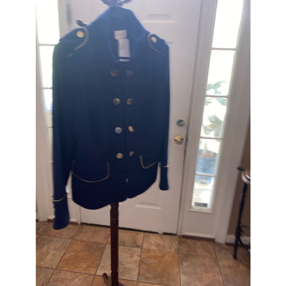 Women's Chico's Blue Military Style Blazer Size 1-6/8